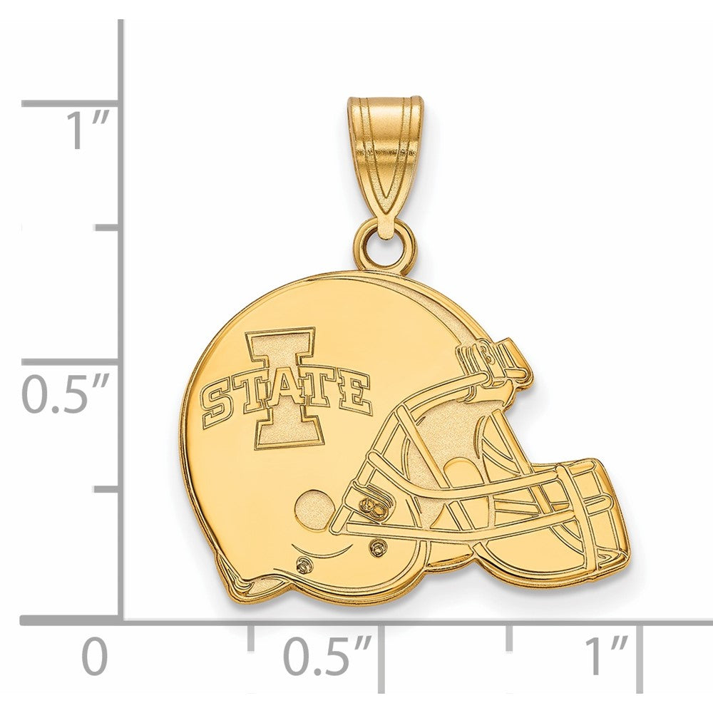 Vergoldet Sterlingsilber Logoart Iowa State University Football Helm Anhänger
