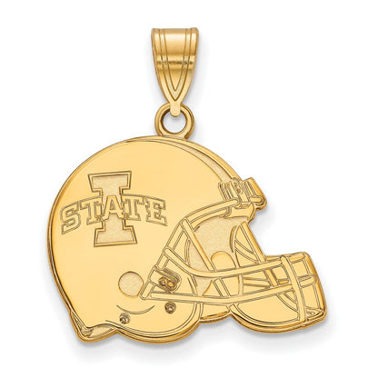 Vergoldet Sterlingsilber Logoart Iowa State University Football Helm Anhänger