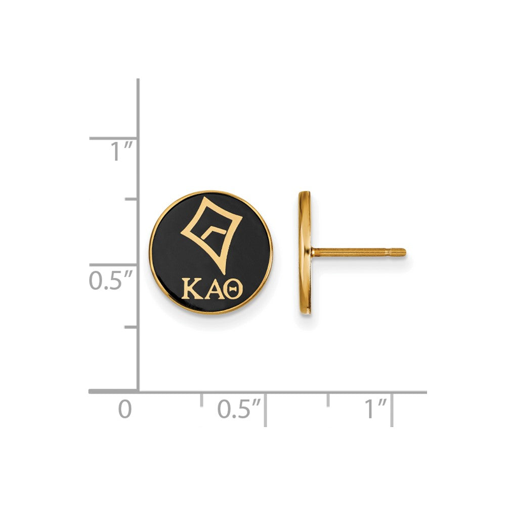 Vergoldet Sterlingsilber Logoart Kappa Alpha Theta Sorority Symbol Farbe Emaille Ohrstecker