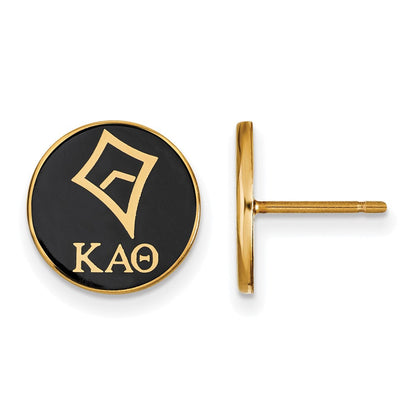 Vergoldet Sterlingsilber Logoart Kappa Alpha Theta Sorority Symbol Farbe Emaille Ohrstecker