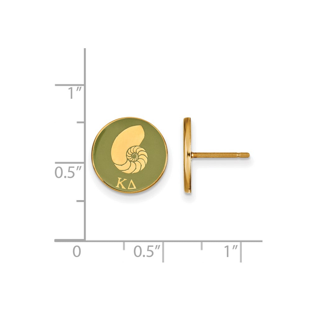 Vergoldet Sterlingsilber Logoart Kappa Delta Sorority Symbol Farbe Emaille Ohrstecker