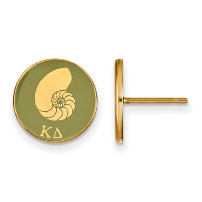 Vergoldet Sterlingsilber Logoart Kappa Delta Sorority Symbol Farbe Emaille Ohrstecker
