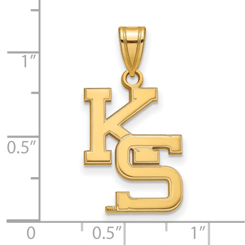 Vergoldet Sterlingsilber Logoart Kansas State University K S Groß Anhänger