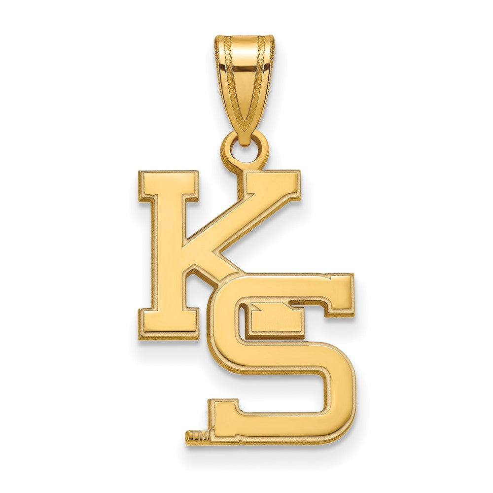 Vergoldet Sterlingsilber Logoart Kansas State University K S Groß Anhänger