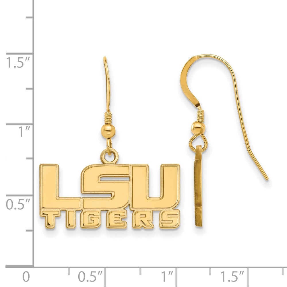 Vergoldet Sterlingsilber Logoart Louisiana State University L S U Tigers Klein Hängend Draht Ohrringe