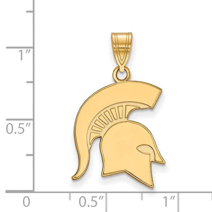 10K Gelbgold Logoart Michigan State University Spartan Groß Anhänger