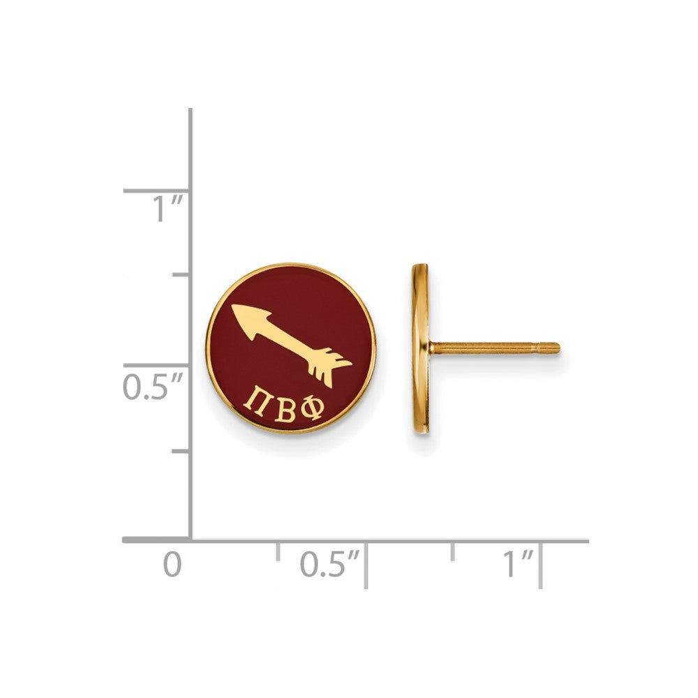 Vergoldet Sterlingsilber Logoart Pi Beta Phi Sorority Symbol Farbe Emaille Ohrstecker