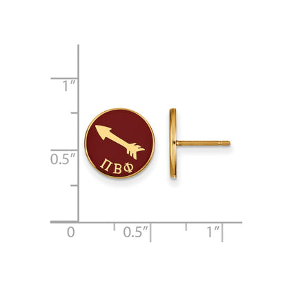 Vergoldet Sterlingsilber Logoart Pi Beta Phi Sorority Symbol Farbe Emaille Ohrstecker