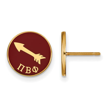 Vergoldet Sterlingsilber Logoart Pi Beta Phi Sorority Symbol Farbe Emaille Ohrstecker