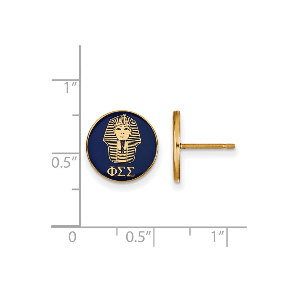 Vergoldet Sterlingsilber Logoart Phi Sigma Sorority Symbol Farbe Emaille Ohrstecker