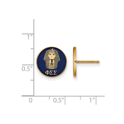 Vergoldet Sterlingsilber Logoart Phi Sigma Sorority Symbol Farbe Emaille Ohrstecker