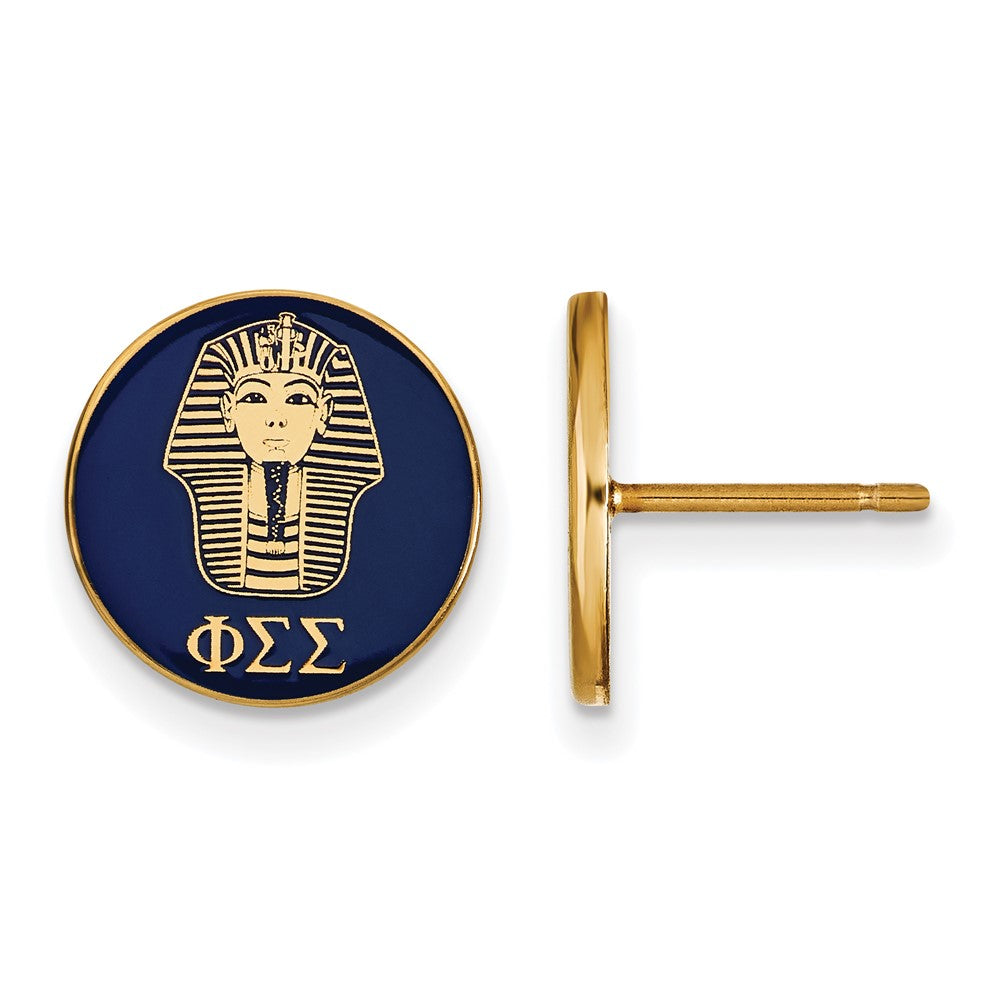 Vergoldet Sterlingsilber Logoart Phi Sigma Sorority Symbol Farbe Emaille Ohrstecker