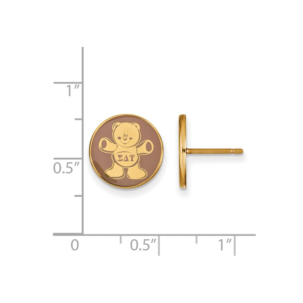 Vergoldet Sterlingsilber Logoart Sigma Delta Tau Sorority Symbol Farbe Emaille Ohrstecker