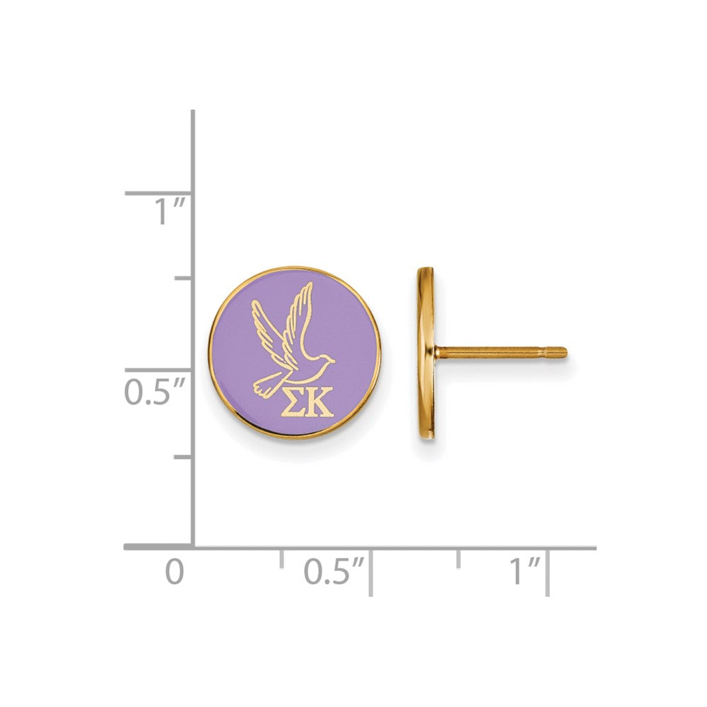 Vergoldet Sterlingsilber Logoart Sigma Kappa Sorority Symbol Farbe Emaille Ohrstecker