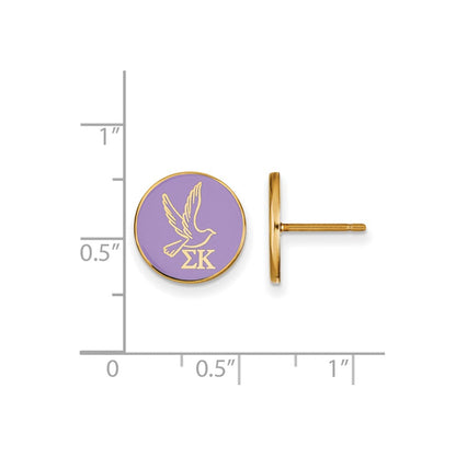 Vergoldet Sterlingsilber Logoart Sigma Kappa Sorority Symbol Farbe Emaille Ohrstecker
