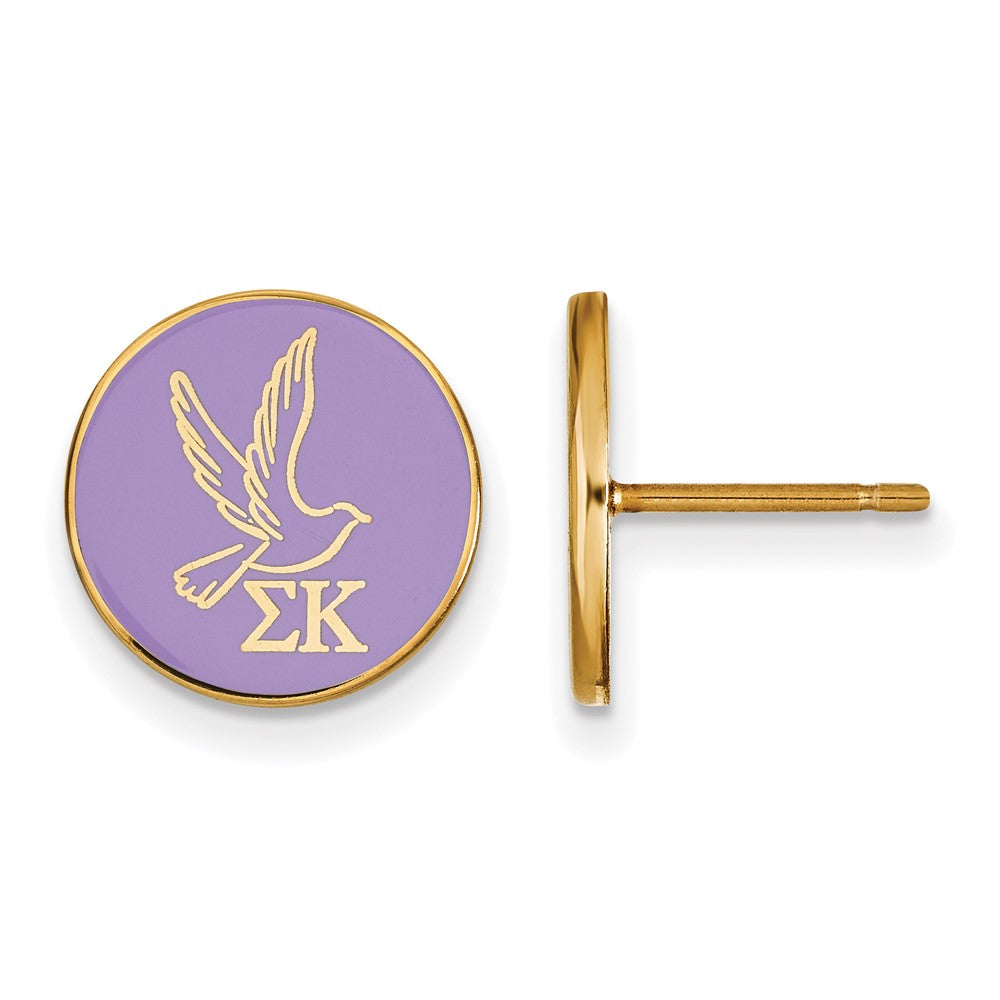 Vergoldet Sterlingsilber Logoart Sigma Kappa Sorority Symbol Farbe Emaille Ohrstecker