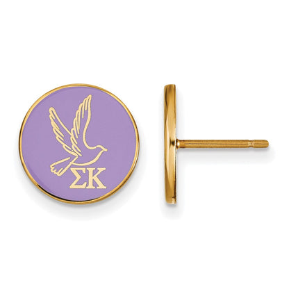 Vergoldet Sterlingsilber Logoart Sigma Kappa Sorority Symbol Farbe Emaille Ohrstecker