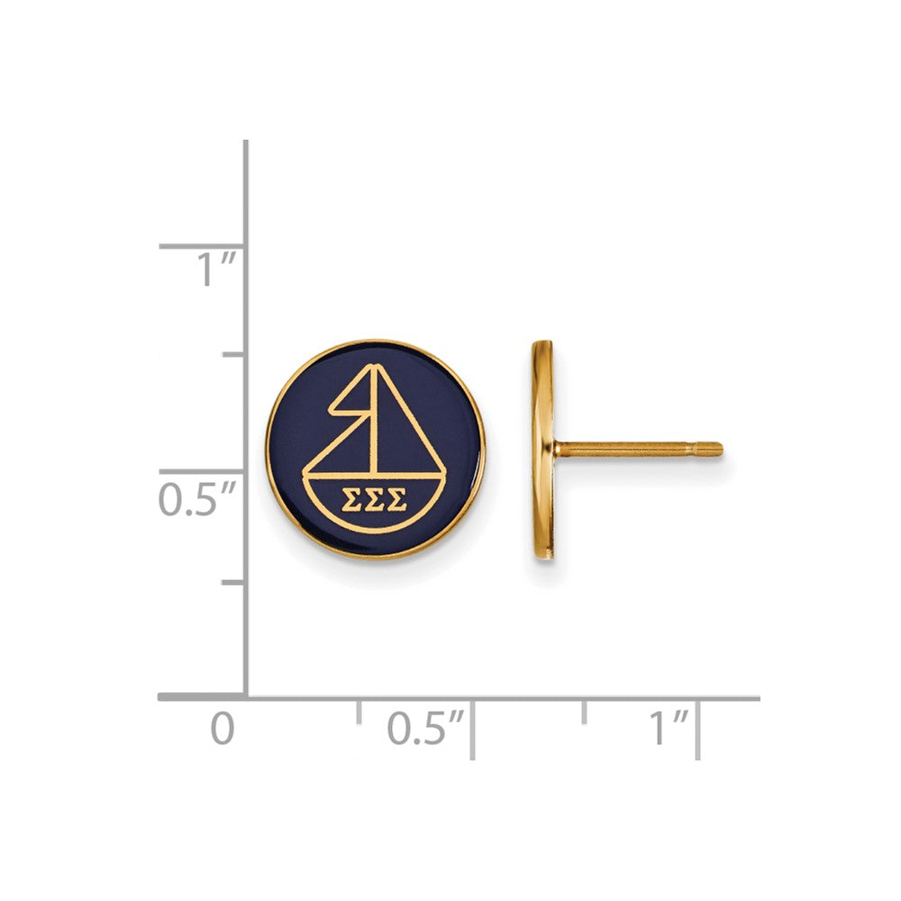 Vergoldet Sterlingsilber Logoart Sigma Sorority Symbol Farbe Emaille Ohrstecker