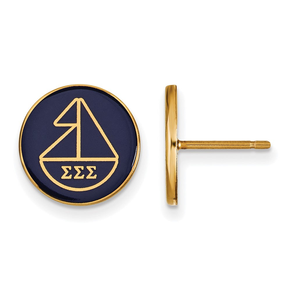 Vergoldet Sterlingsilber Logoart Sigma Sorority Symbol Farbe Emaille Ohrstecker