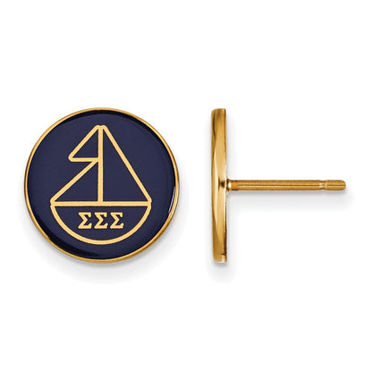 Vergoldet Sterlingsilber Logoart Sigma Sorority Symbol Farbe Emaille Ohrstecker