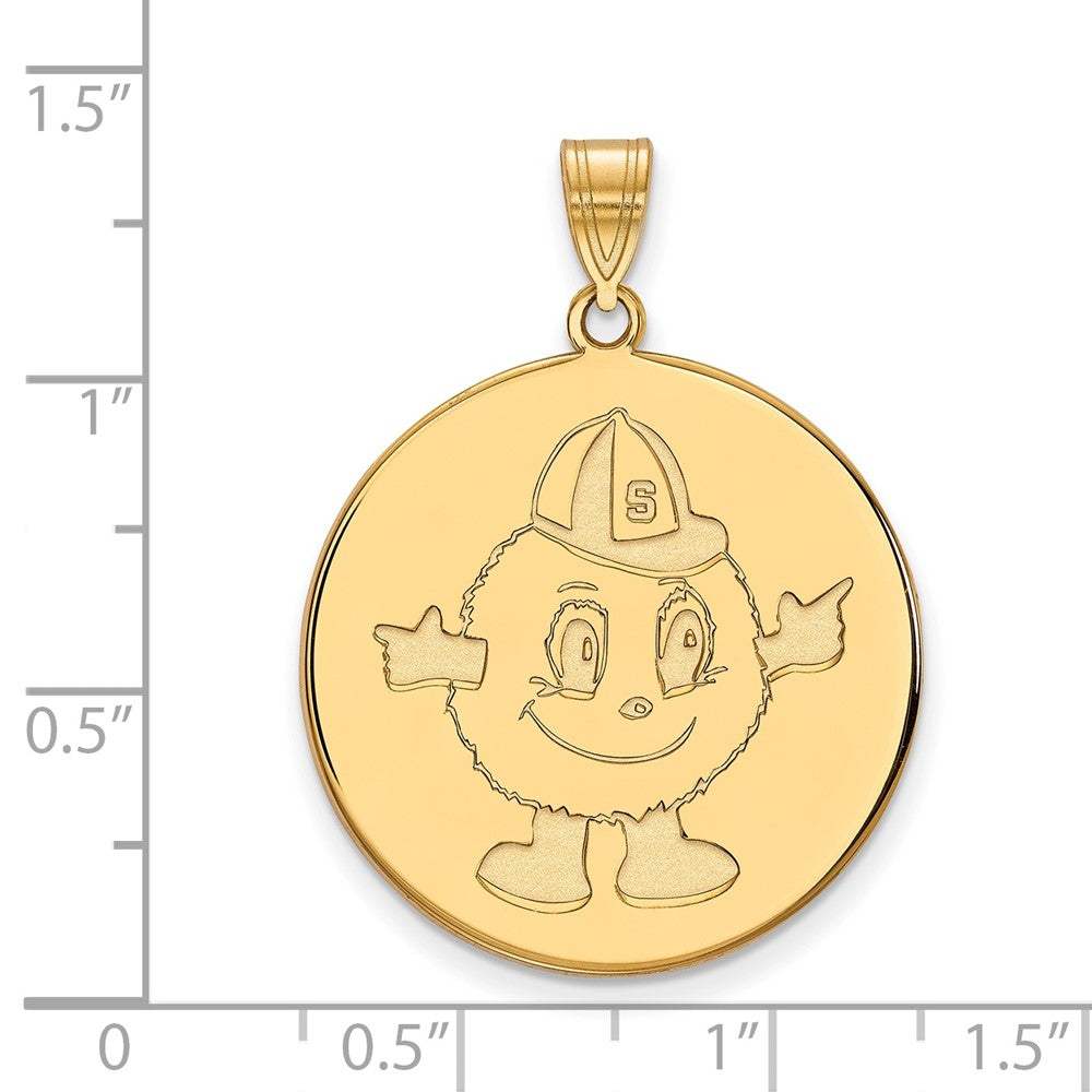 Vergoldet Sterlingsilber Logoart Syracuse University Mascot Extra Groß Plättchen Anhänger
