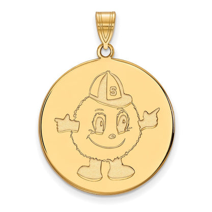 14K Gelbgold Logoart Syracuse University Mascot Extra Groß Plättchen Anhänger