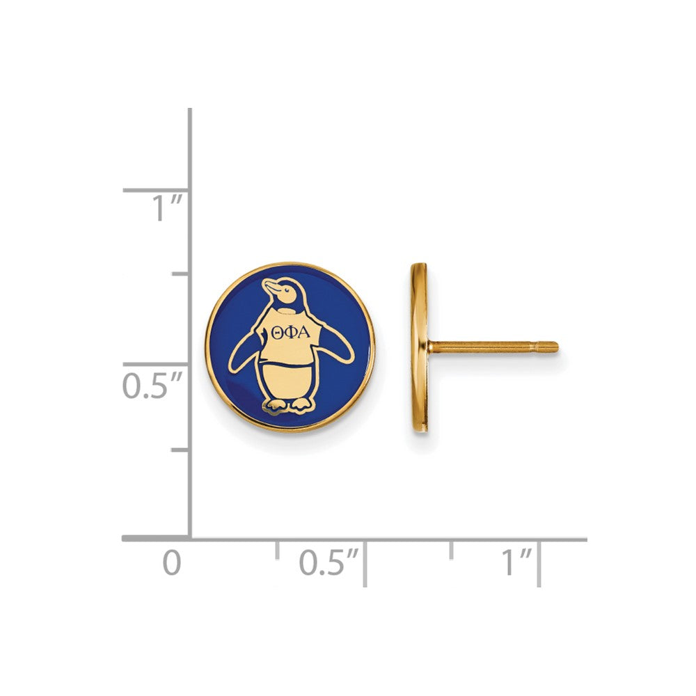 Vergoldet Sterlingsilber Logoart Theta Phi Alpha Sorority Symbol Farbe Emaille Ohrstecker