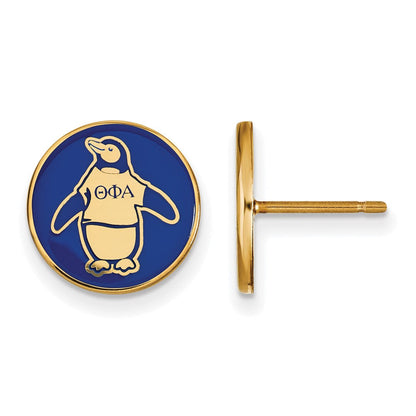 Vergoldet Sterlingsilber Logoart Theta Phi Alpha Sorority Symbol Farbe Emaille Ohrstecker