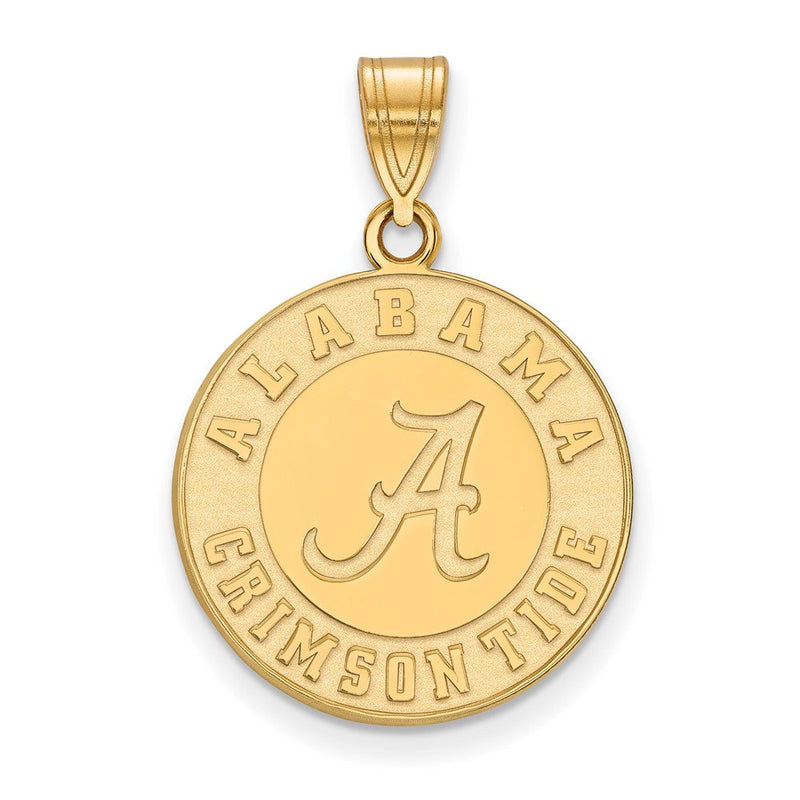 10K Gelbgold Logoart University Of Alabama Crimson Tide Groß Plättchen Anhänger
