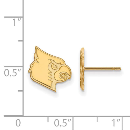 10K Gelbgold Logoart University Of Louisville Cardinal Klein Ohrstecker