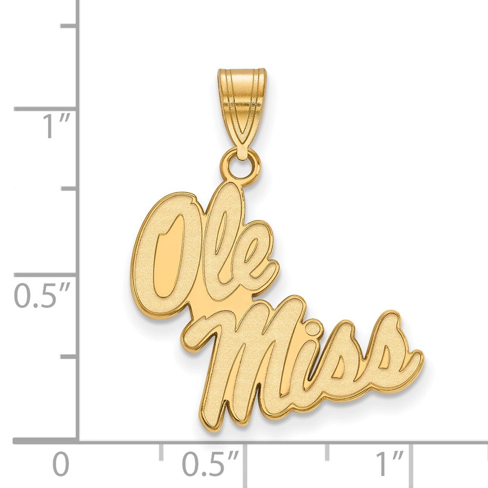 10K Gelbgold Logoart University Of Mississippi Ole Miss Groß Anhänger
