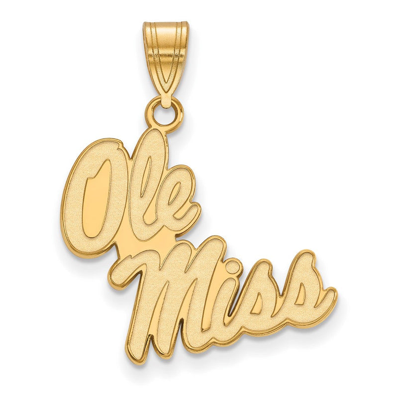 Vergoldet Sterlingsilber Logoart University Of Mississippi Ole Miss Groß Anhänger