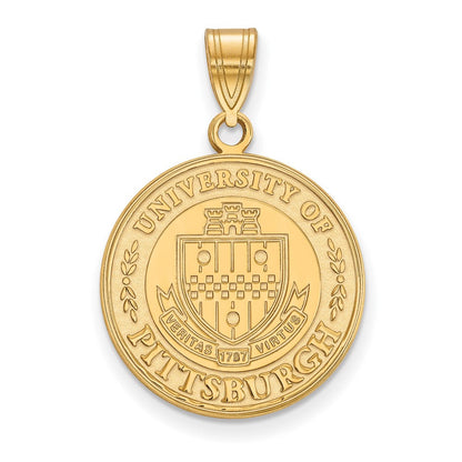 Vergoldet Sterlingsilber Logoart University Of Pittsburgh Groß Wappen Anhänger