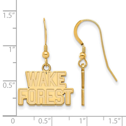 Vergoldet Sterlingsilber Logoart Wake Forest University W F Klein Hängend Draht Ohrringe