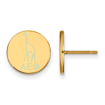 Vergoldet Sterlingsilber Logoart Alpha Epsilon Phi Sorority Symbol Farbe Emaille Ohrstecker