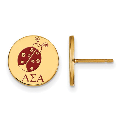 Vergoldet Sterlingsilber Logoart Alpha Sigma Sorority Symbol Farbe Emaille Ohrstecker