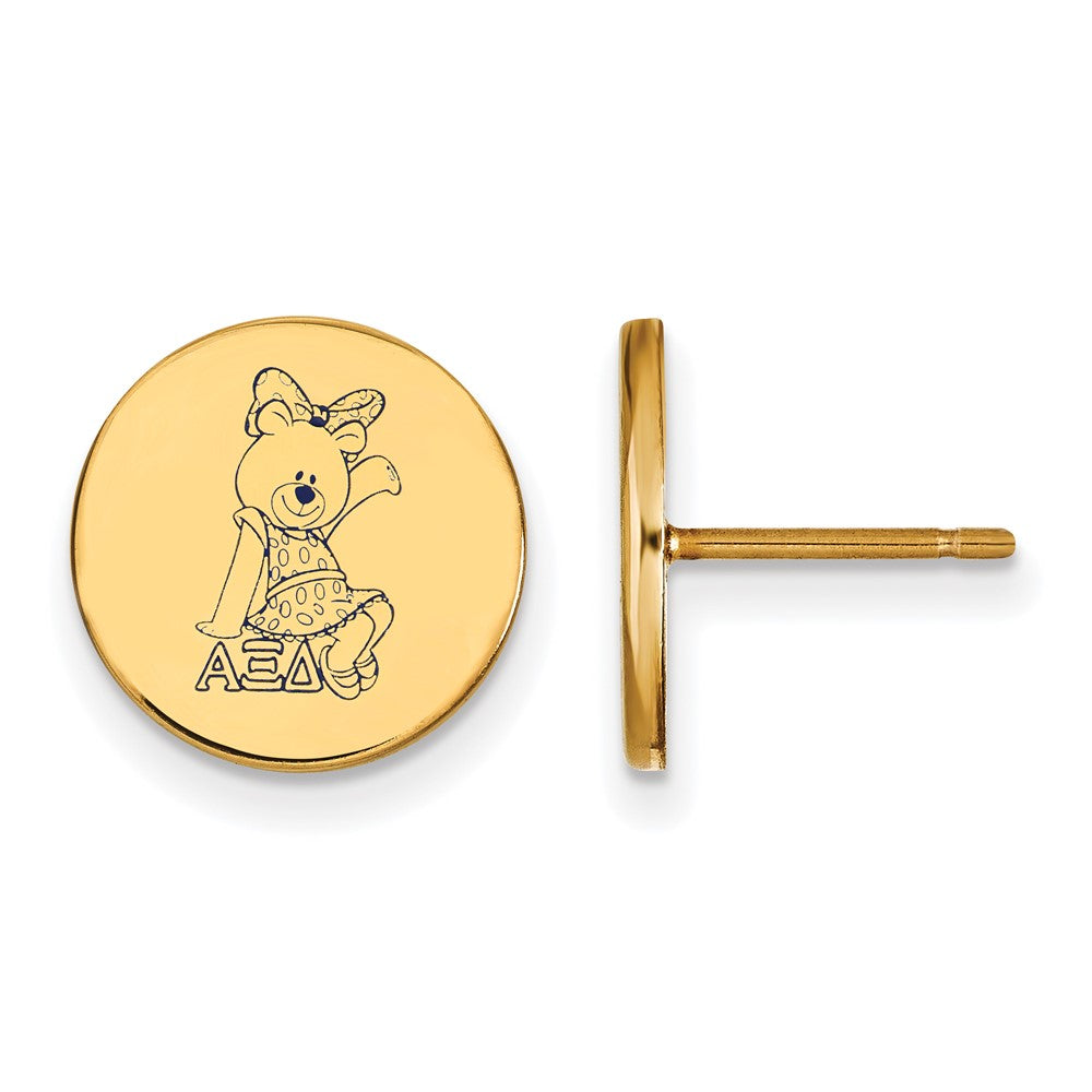 Vergoldet Sterlingsilber Logoart Alpha Xi Delta Sorority Symbol Farbe Emaille Ohrstecker