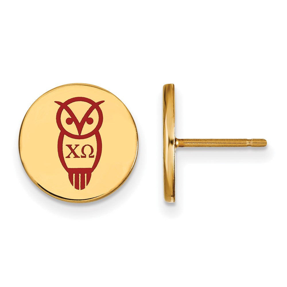 Vergoldet Sterlingsilber Logoart Chi Omega Sorority Symbol Farbe Emaille Ohrstecker