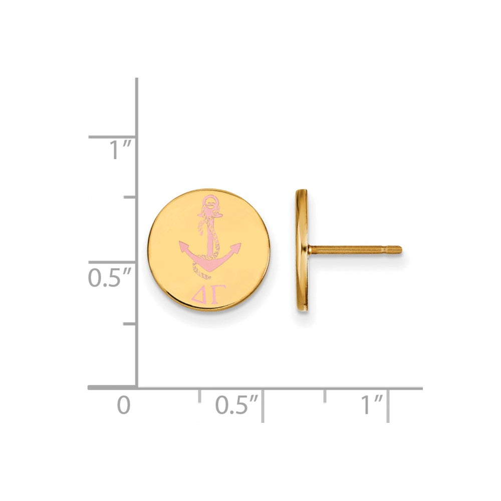 Vergoldet Sterlingsilber Logoart Delta Gamma Sorority Symbol Farbe Emaille Ohrstecker