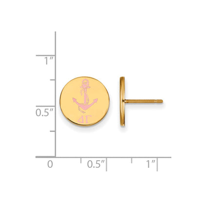 Vergoldet Sterlingsilber Logoart Delta Gamma Sorority Symbol Farbe Emaille Ohrstecker