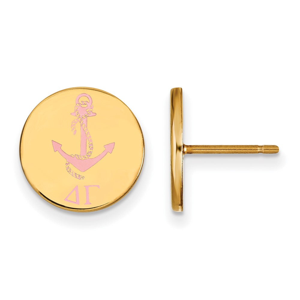 Vergoldet Sterlingsilber Logoart Delta Gamma Sorority Symbol Farbe Emaille Ohrstecker