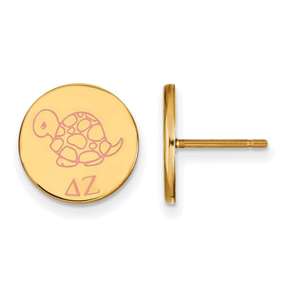 Vergoldet Sterlingsilber Logoart Delta Zeta Sorority Symbol Farbe Emaille Ohrstecker