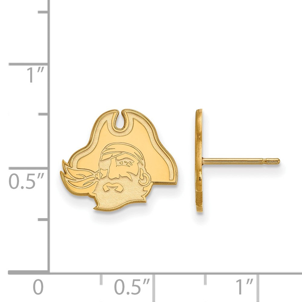 Vergoldet Sterlingsilber Logoart Ost Carolina University Pirat Klein Ohrstecker
