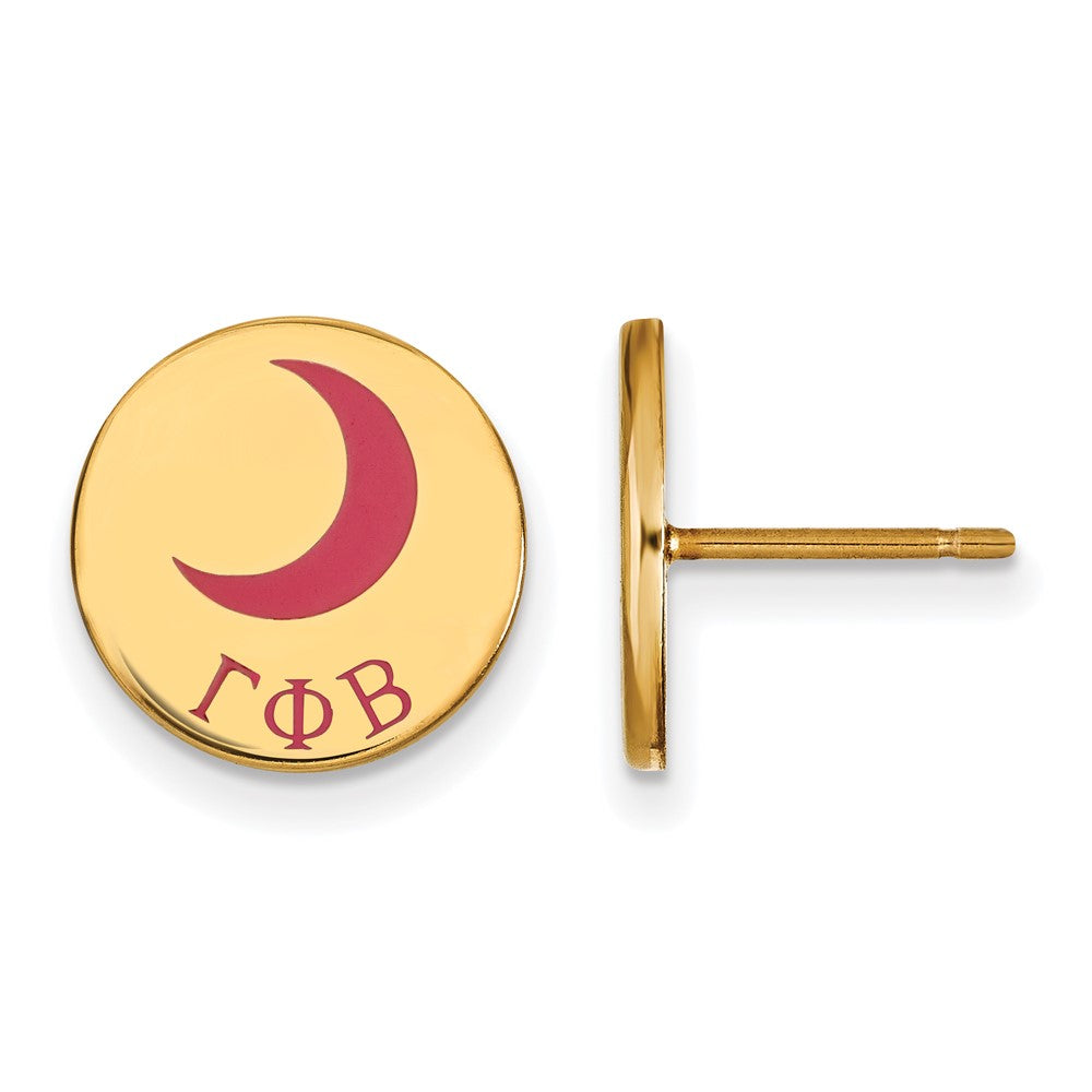 Vergoldet Sterlingsilber Logoart Gamma Phi Beta Sorority Symbol Farbe Emaille Ohrstecker