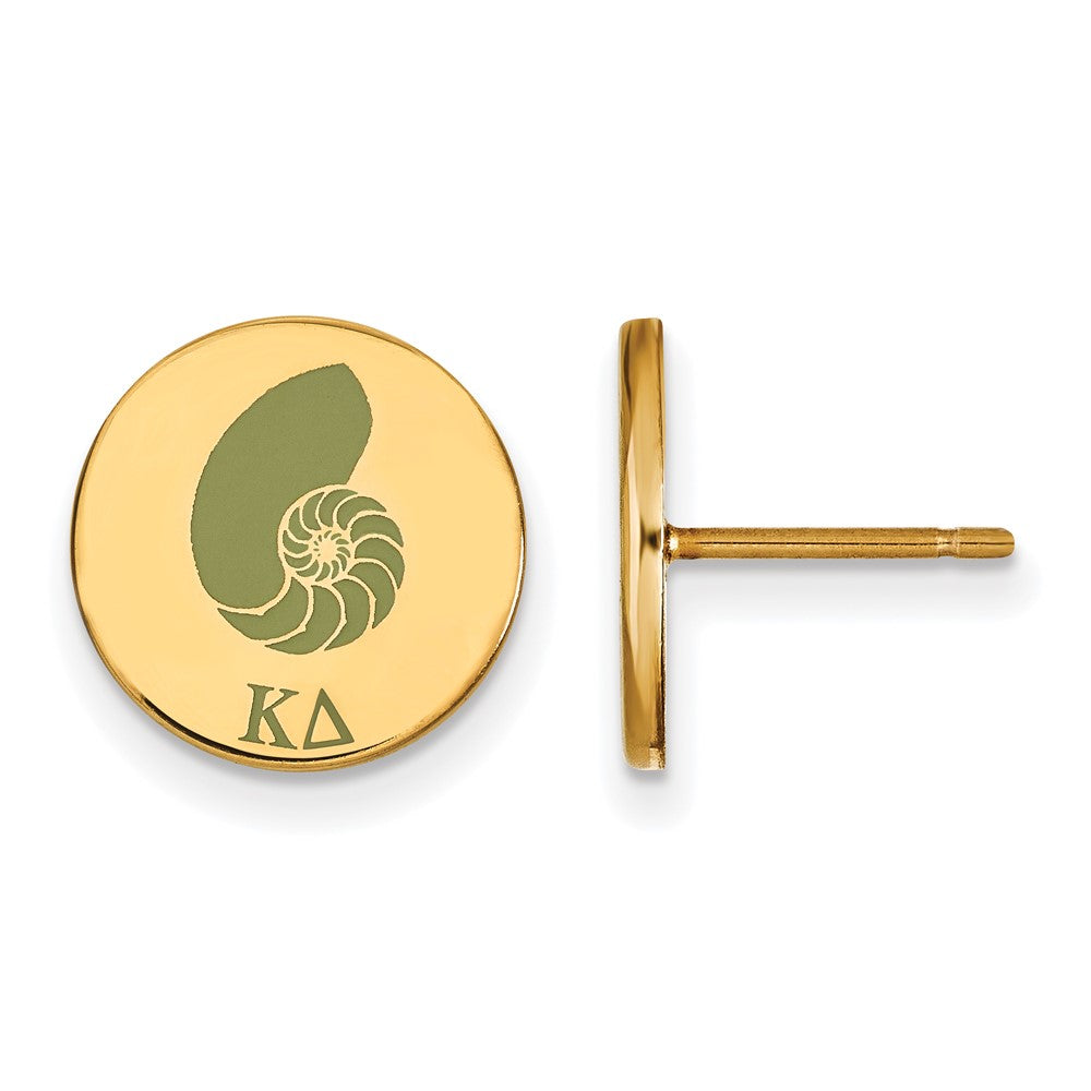 Vergoldet Sterlingsilber Logoart Kappa Delta Sorority Symbol Farbe Emaille Ohrstecker