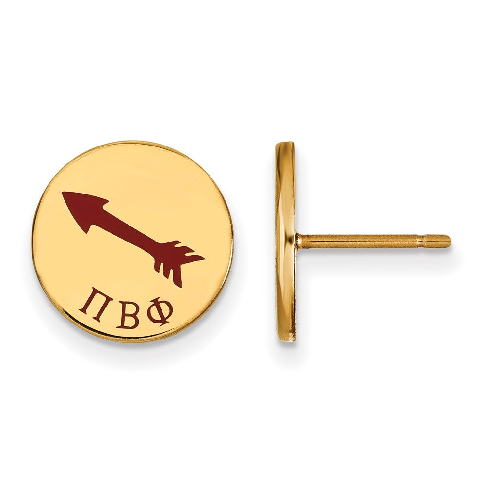 Vergoldet Sterlingsilber Logoart Pi Beta Phi Sorority Symbol Farbe Emaille Ohrstecker