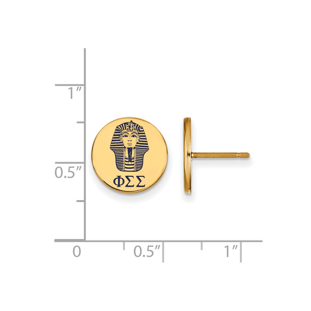 Vergoldet Sterlingsilber Logoart Phi Sigma Sorority Symbol Farbe Emaille Ohrstecker
