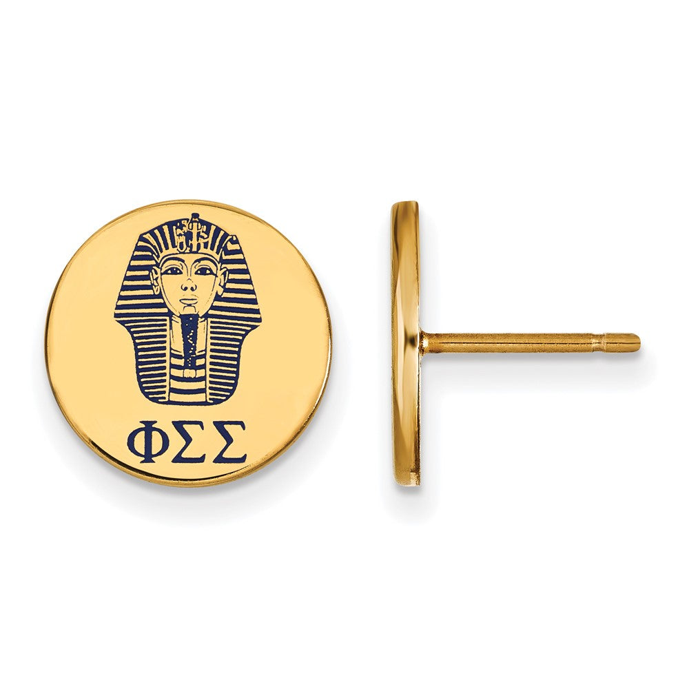 Vergoldet Sterlingsilber Logoart Phi Sigma Sorority Symbol Farbe Emaille Ohrstecker