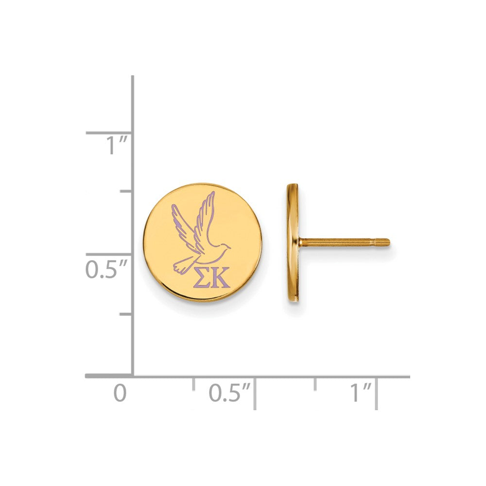 Vergoldet Sterlingsilber Logoart Sigma Kappa Sorority Symbol Farbe Emaille Ohrstecker