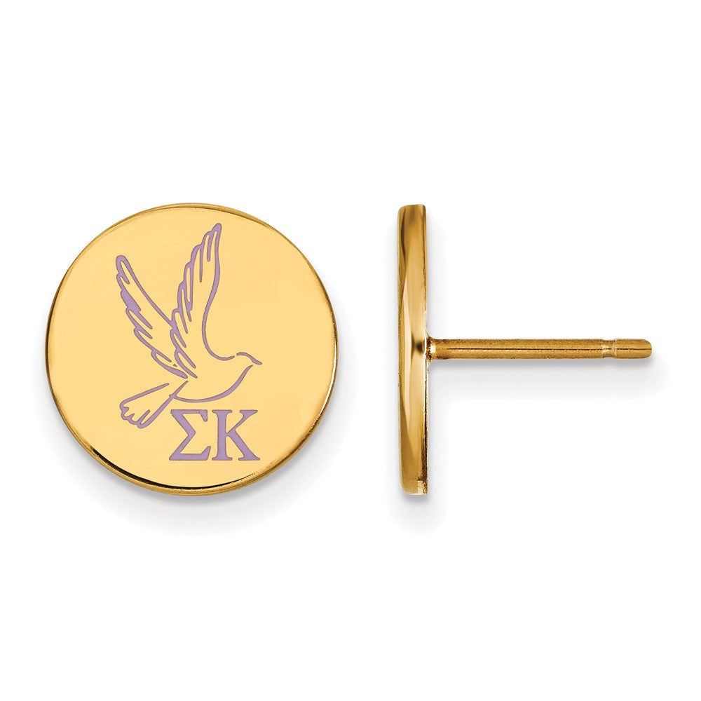 Vergoldet Sterlingsilber Logoart Sigma Kappa Sorority Symbol Farbe Emaille Ohrstecker